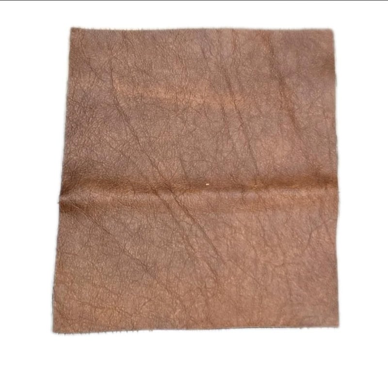 NAT LEATHERS Brown Cognac Weekender 8 inch x 10 inch cut piece Two Tone Soft Upholstery Chap Cowhide Genuine Leather Hide Skin 8" x 10" cutting precut - Image 1